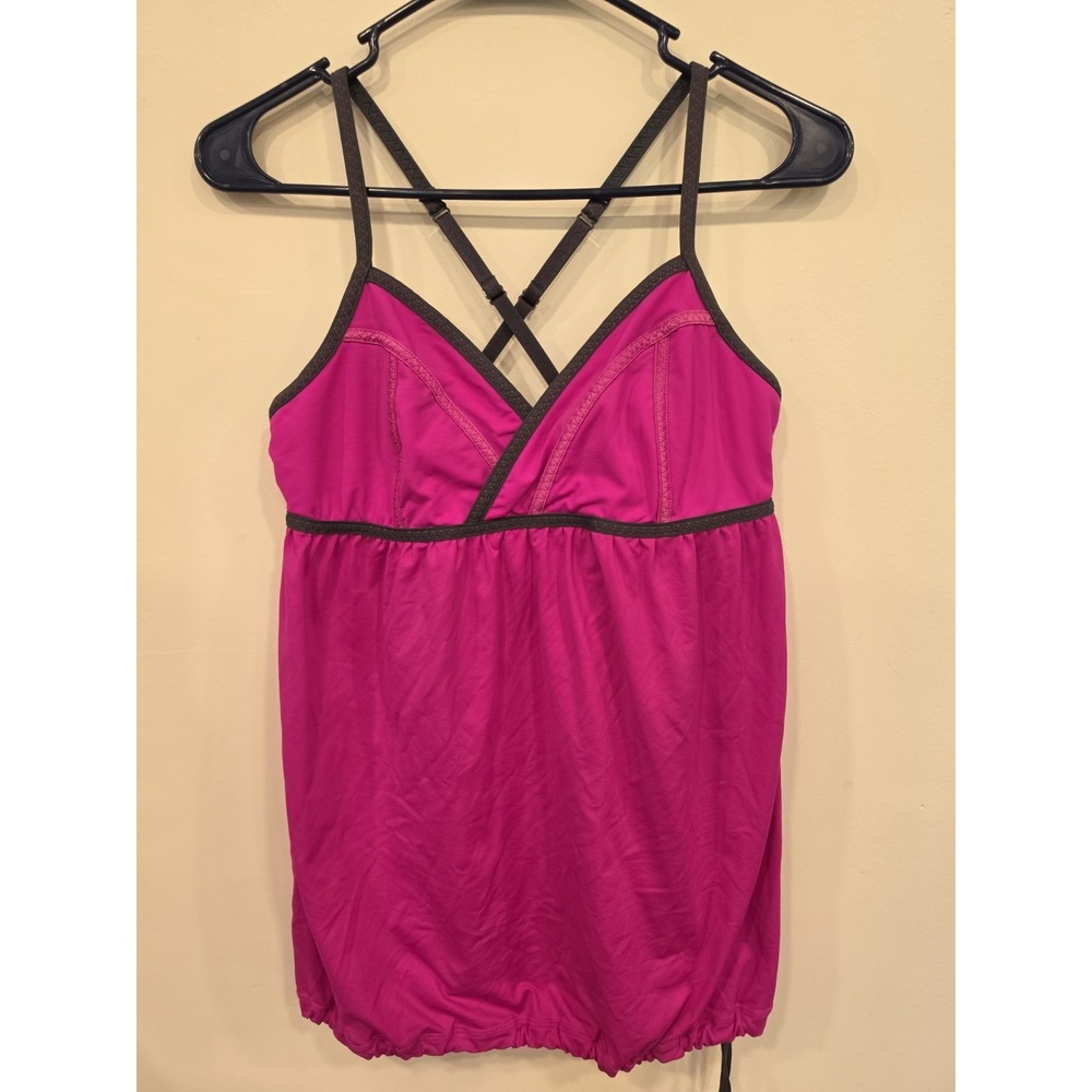 Lululemon Rehearsal Tank Top Size 8 Paris Pink Drawstring Hem Adjustable Straps